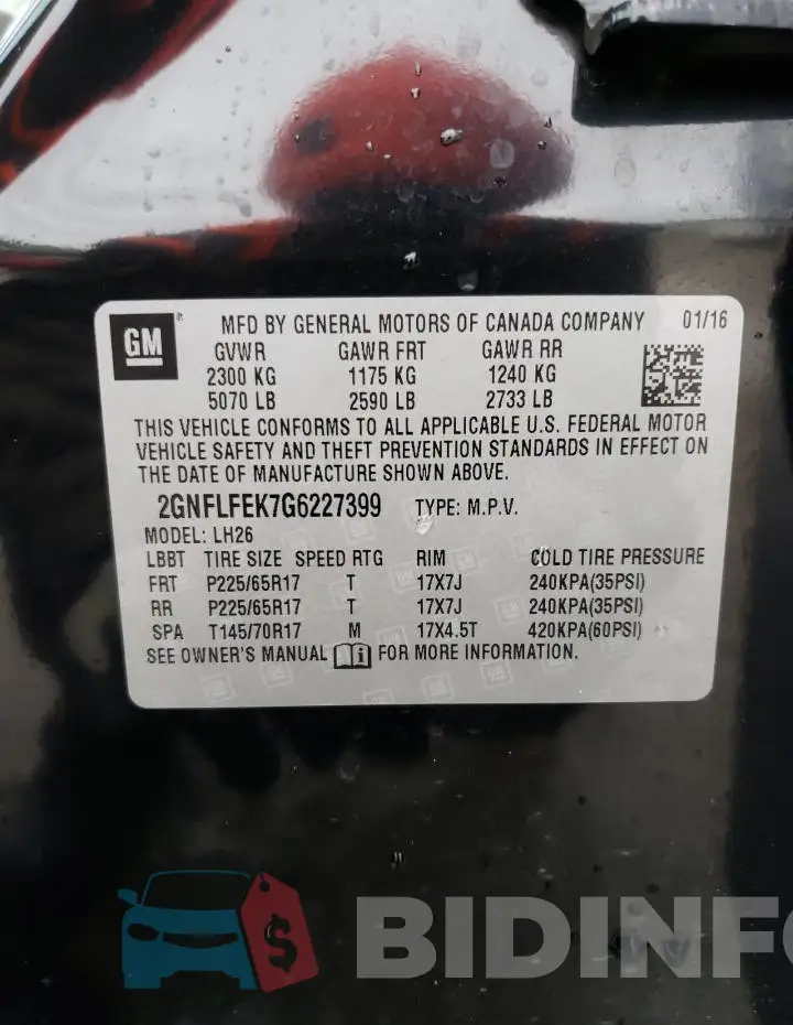 2GNFLFEK7G6227399 Photo# 13