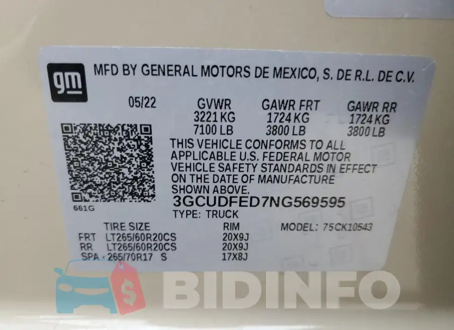3GCUDFED7NG569595 Photo# 12
