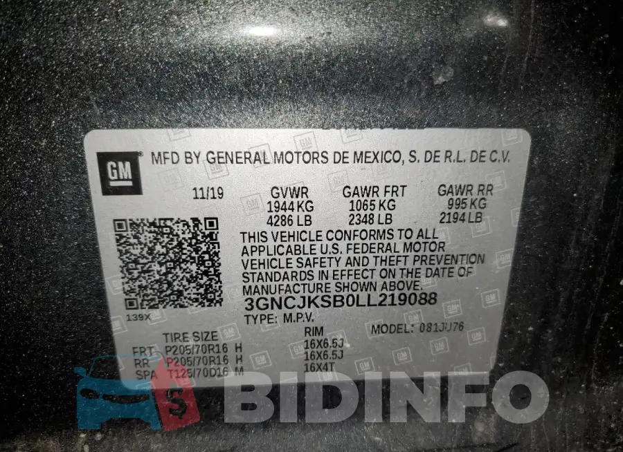 3GNCJKSB0LL219088 Photo# 13