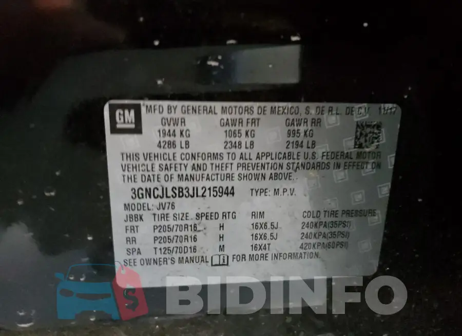 3GNCJLSB3JL215944 Photo# 13
