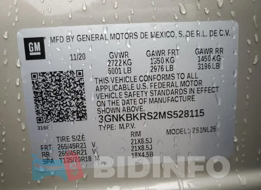 3GNKBKRS2MS528115 Photo# 13