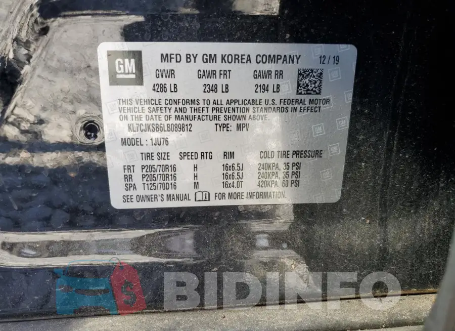 KL7CJKSB6LB089812 Photo# 12