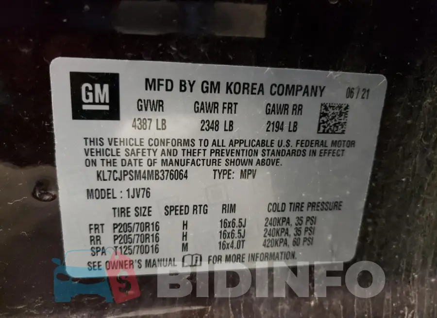 KL7CJPSM4MB376064 Photo# 13