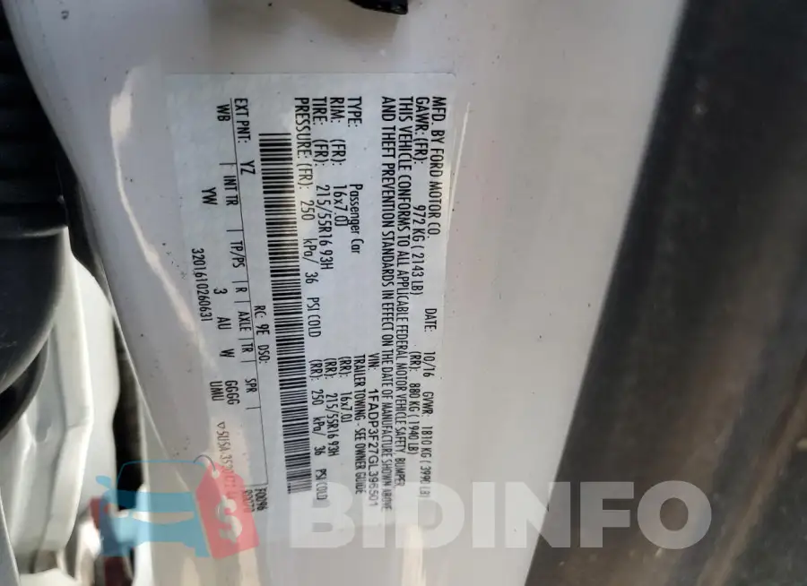 1FADP3F27GL396501 Photo# 12