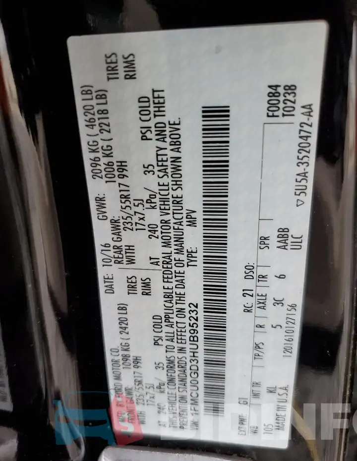 1FMCU0GD3HUB95232 Photo# 12