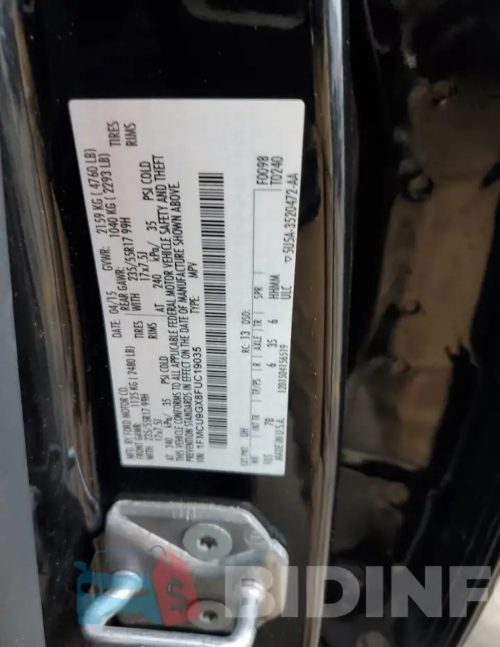 1FMCU9GX8FUC19035 Photo# 12