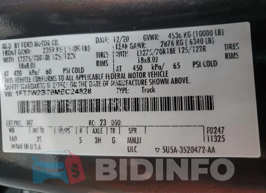 1FT7W2BT9MEC24828 Photo# 13