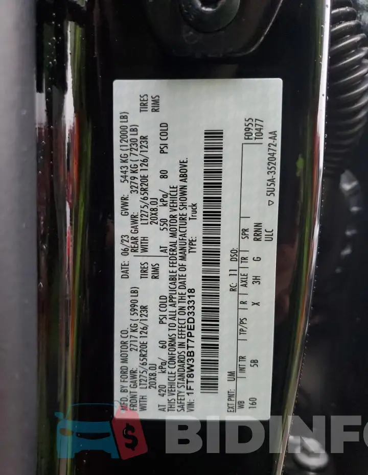 1FT8W3BT7PED33318 Photo# 12