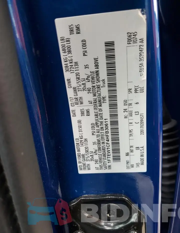 1FTEW1CF4HFB30611 Photo# 12