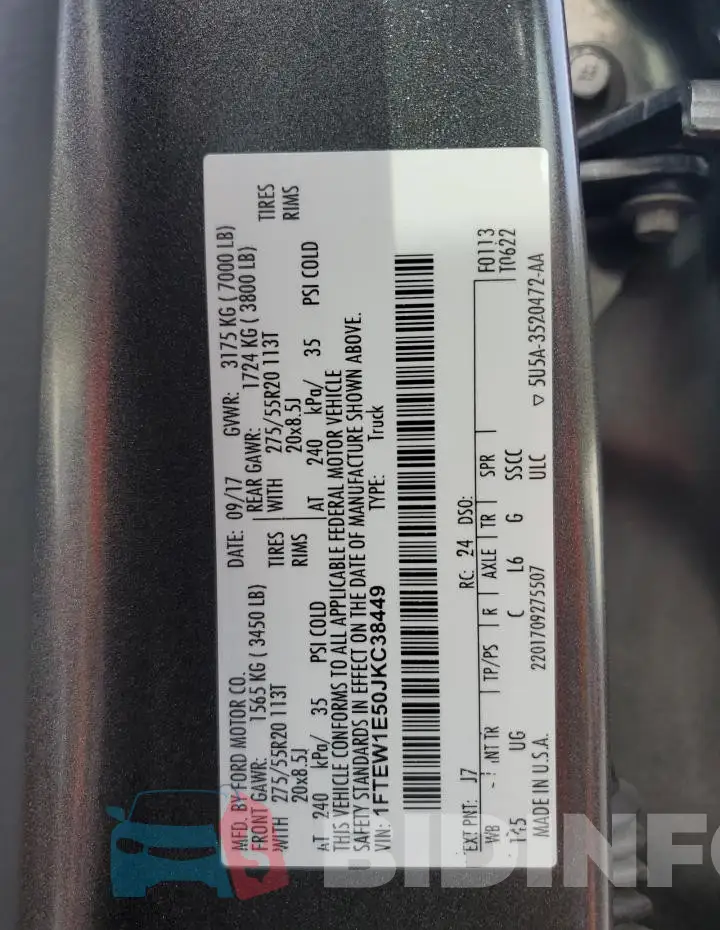 1FTEW1E50JKC38449 Photo# 12