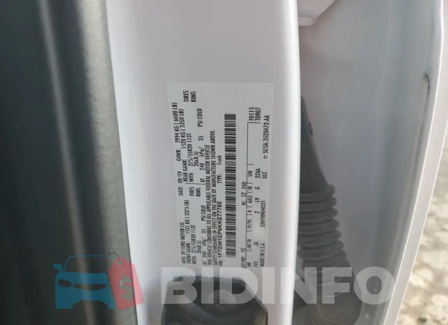 1FTEW1EP6KKE77765 Photo# 12