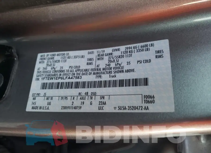 1FTEW1EP6LFA47583 Photo# 13