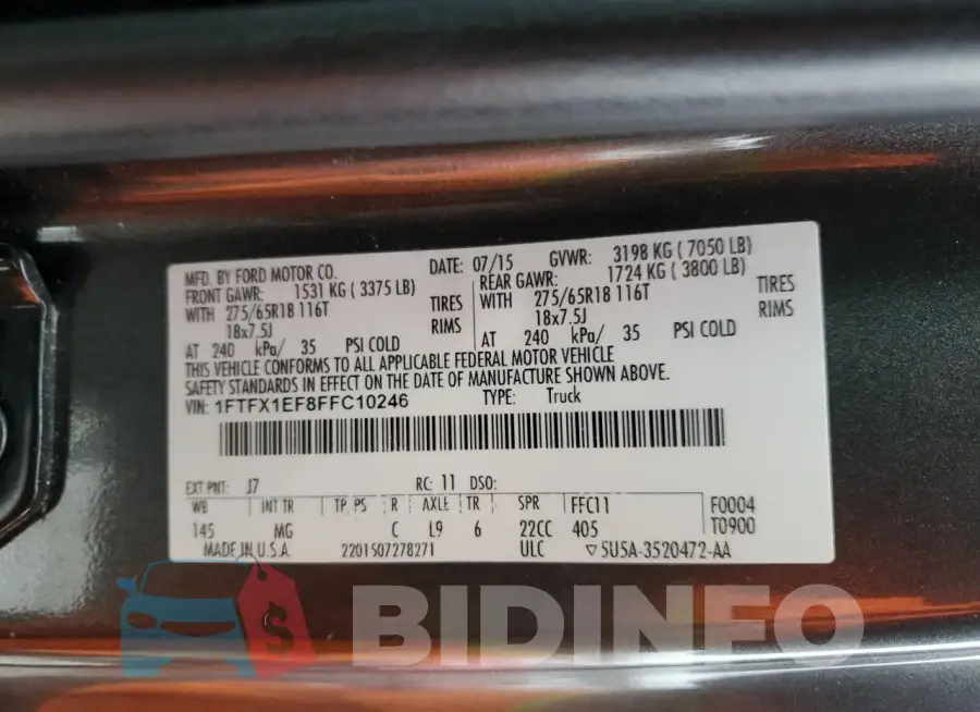 1FTFX1EF8FFC10246 Photo# 12