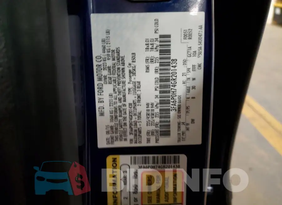 3FA6P0H74GR201438 Photo# 12