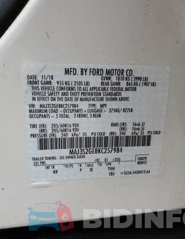MAJ3S2GE8KC257984 Photo# 12