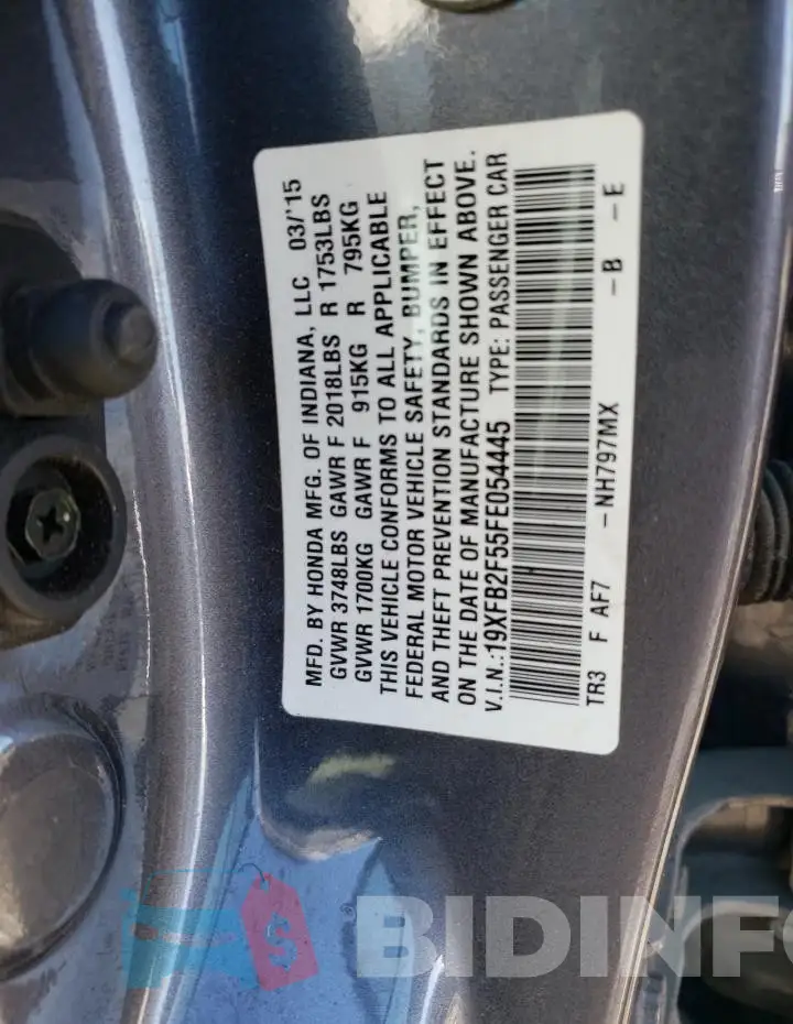 19XFB2F55FE054445 Photo# 12