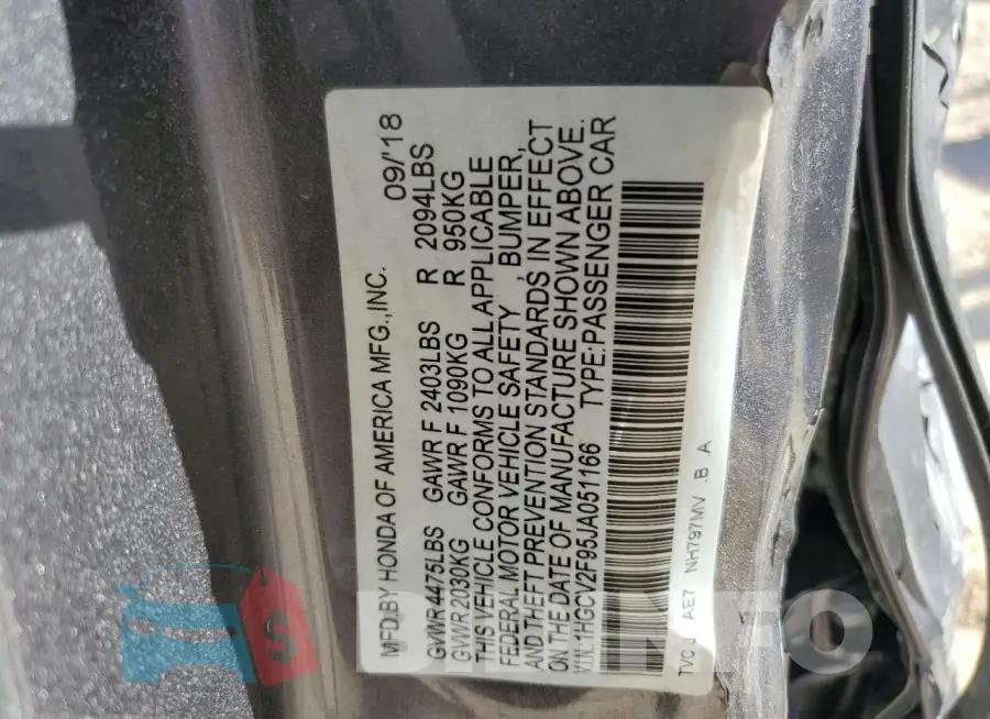 1HGCV2F95JA051166 Photo# 12