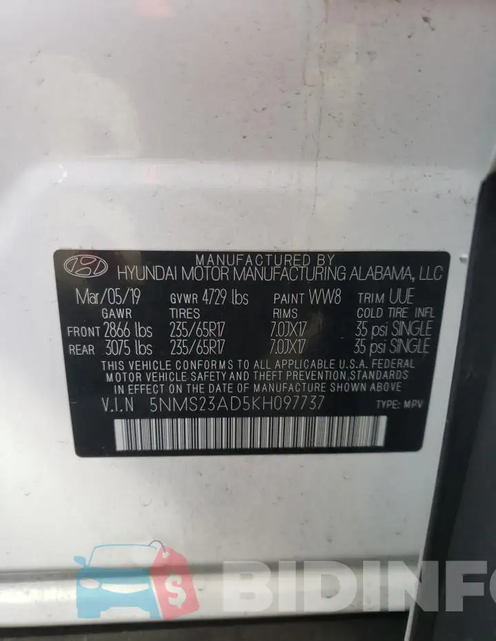5NMS23AD5KH097737 Photo# 13
