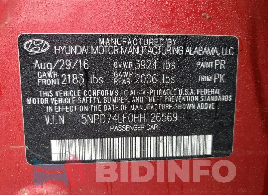 5NPD74LF0HH126569 Photo# 12