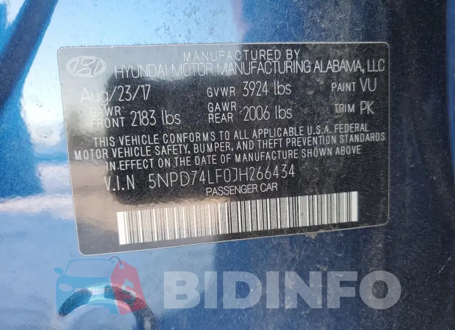 5NPD74LF0JH266434 Photo# 13