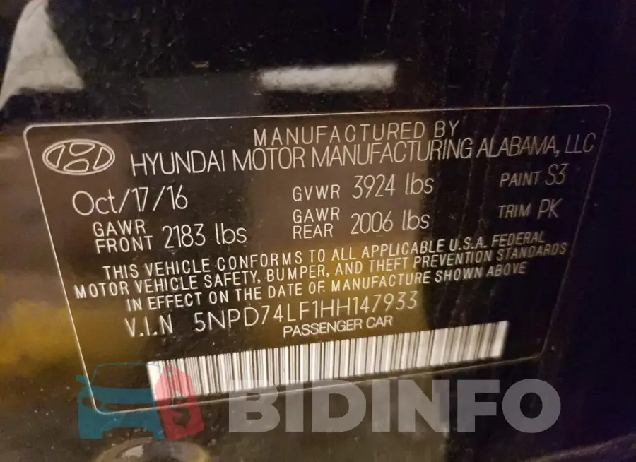 5NPD74LF1HH147933 Photo# 12