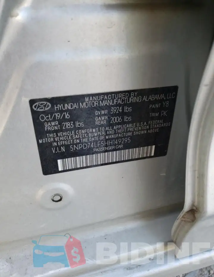 5NPD74LF5HH149295 Photo# 13