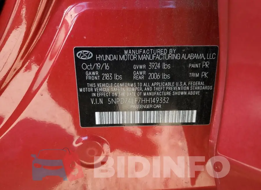 5NPD74LF7HH149332 Photo# 13