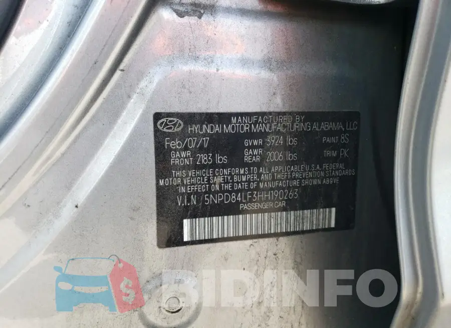 5NPD84LF3HH190263 Photo# 13