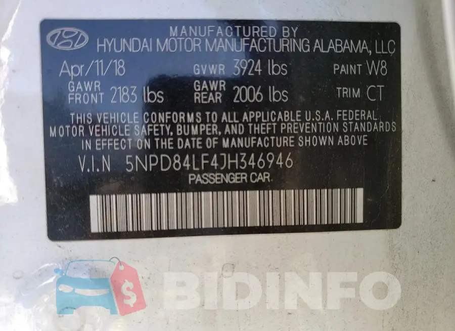 5NPD84LF4JH346946 Photo# 12