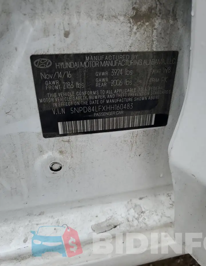 5NPD84LFXHH160483 Photo# 12