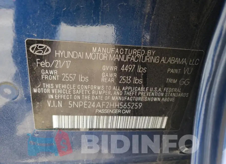 5NPE24AF2HH565259 Photo# 13