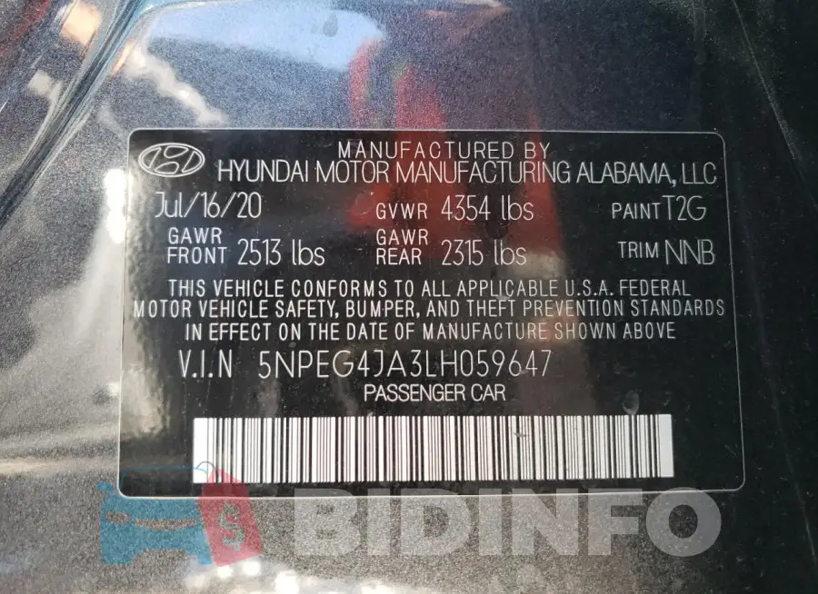 5NPEG4JA3LH059647 Photo# 12