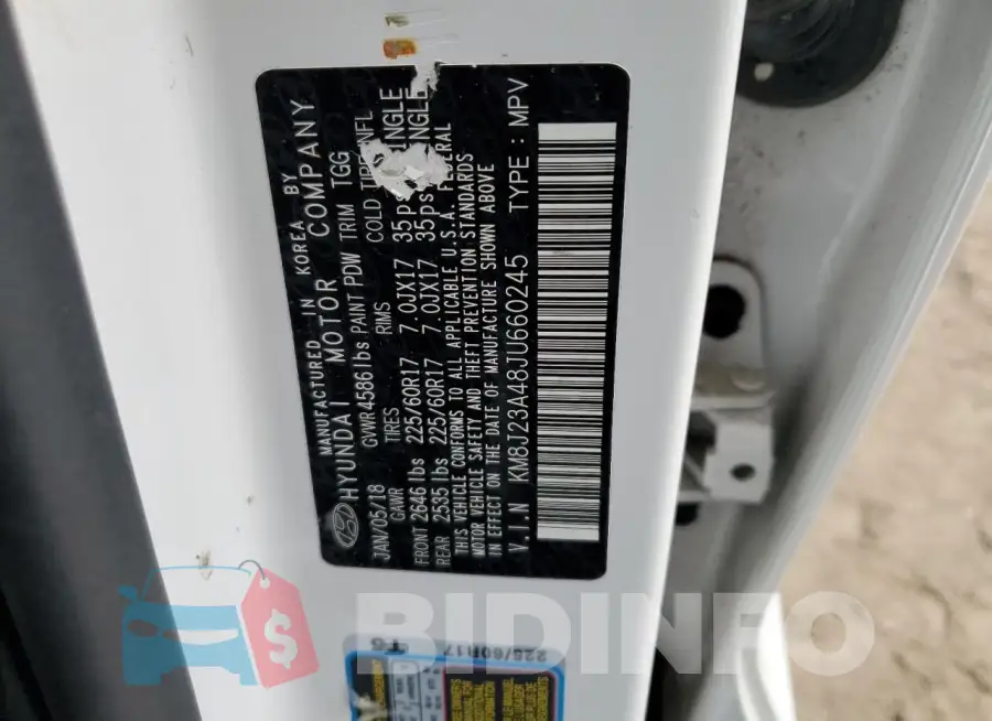 KM8J23A48JU660245 Photo# 13
