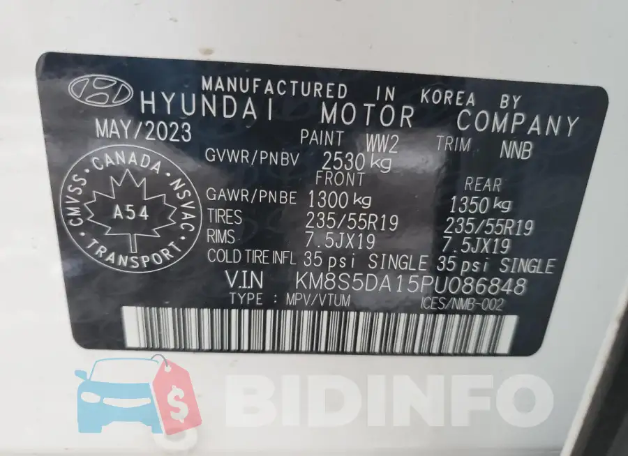 KM8S5DA15PU086848 Photo# 13