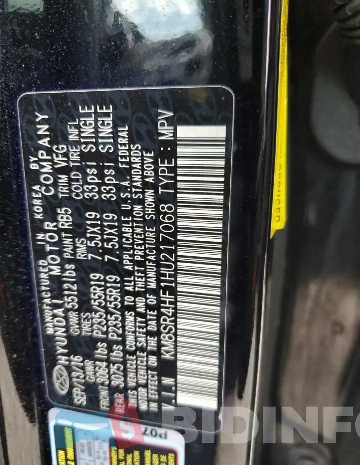 KM8SR4HF1HU217068 Photo# 13
