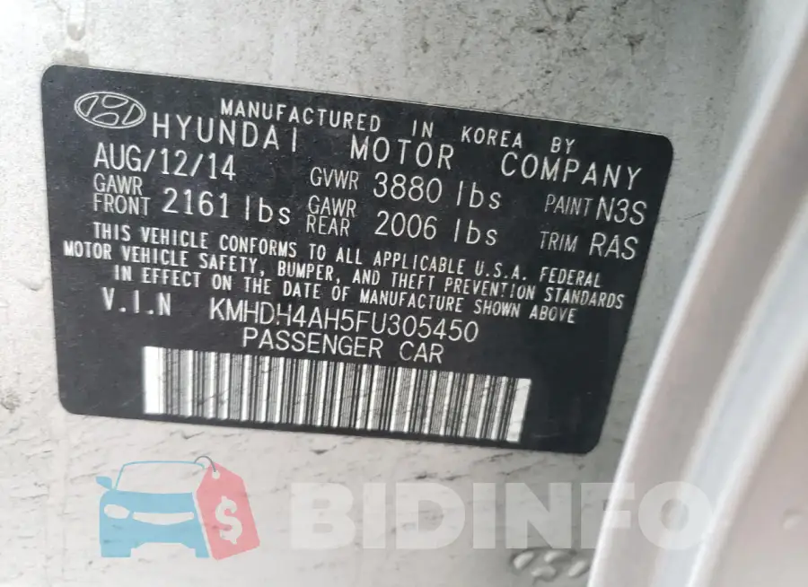 KMHDH4AH5FU305450 Photo# 12