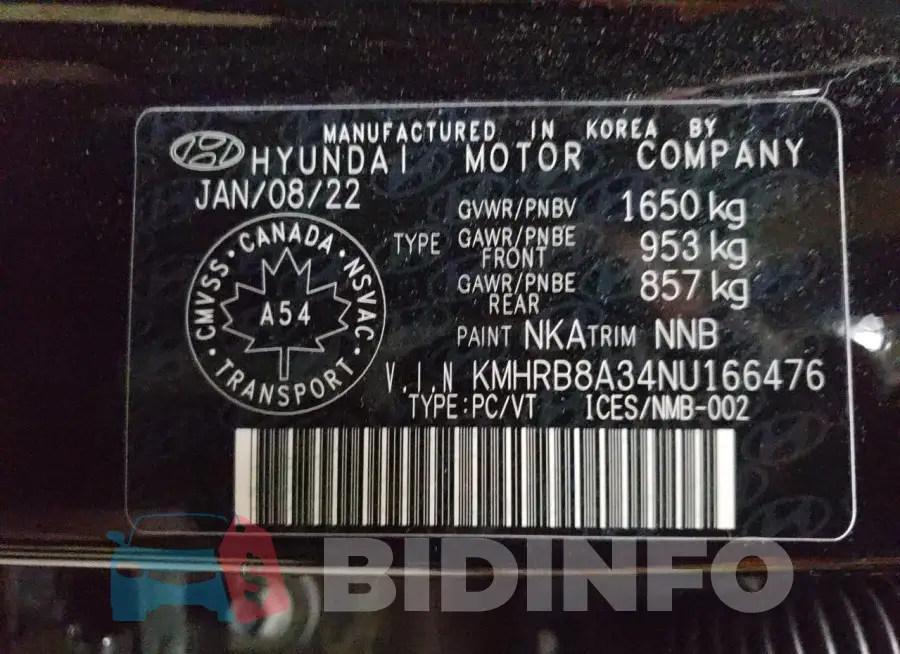 KMHRB8A34NU166476 Photo# 14