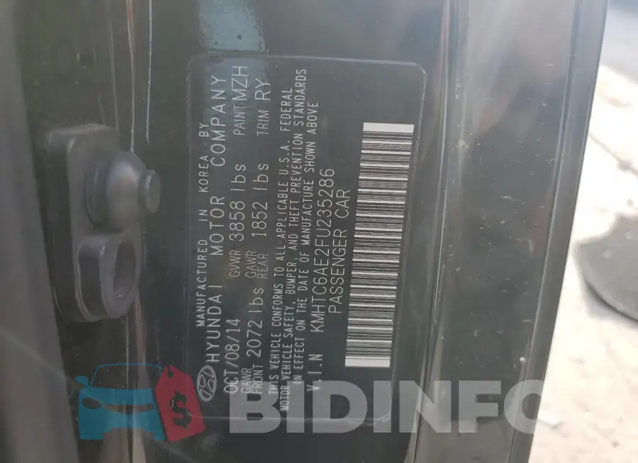 KMHTC6AE2FU235286 Photo# 12