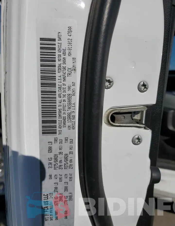 1C6RR6LT4KS600928 Photo# 12