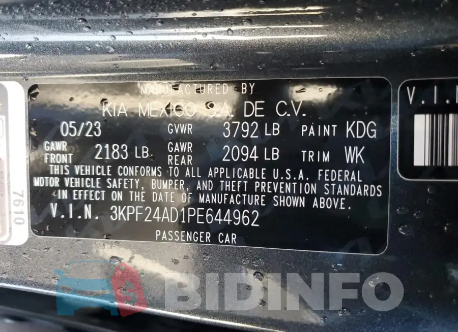 3KPF24AD1PE644962 Photo# 13