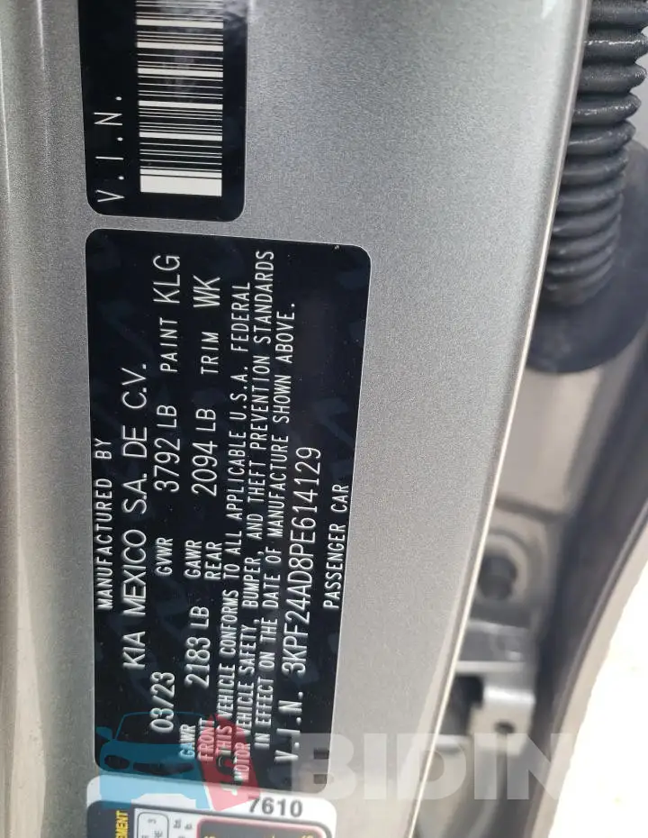 3KPF24AD8PE614129 Photo# 13