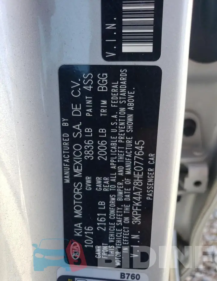 3KPFK4A78HE077645 Photo# 12