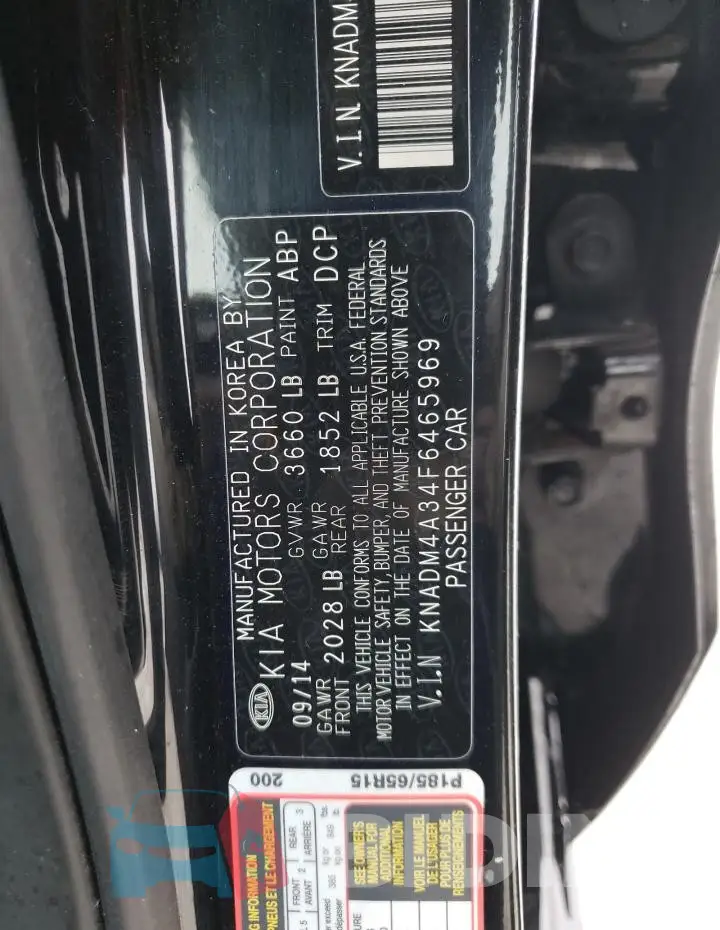KNADM4A34F6465969 Photo# 12