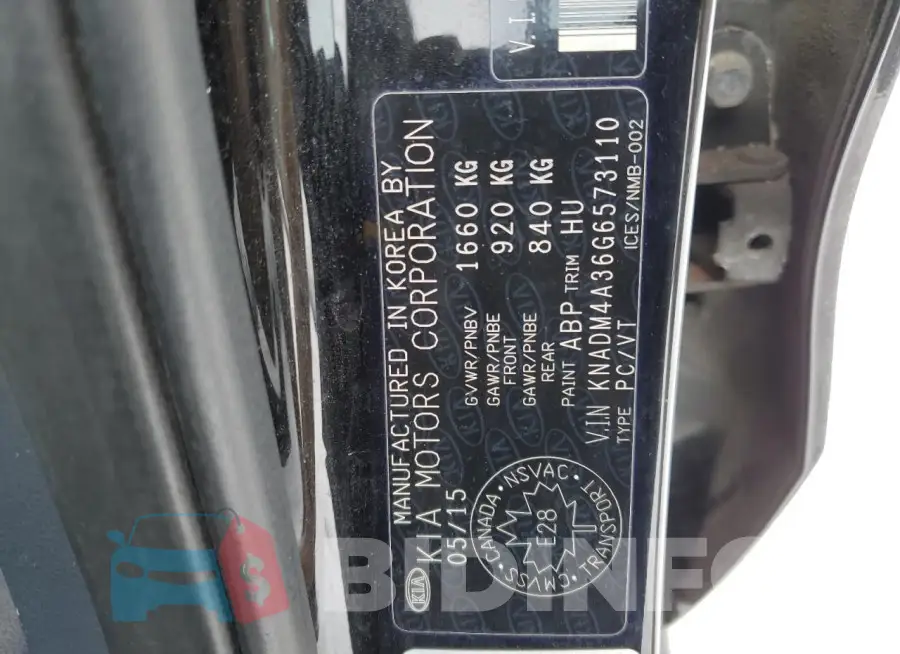 KNADM4A36G6573110 Photo# 12