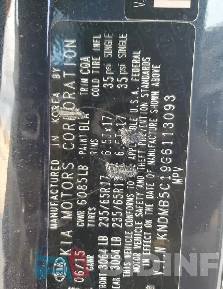 KNDMB5C19G6113093 Photo# 13
