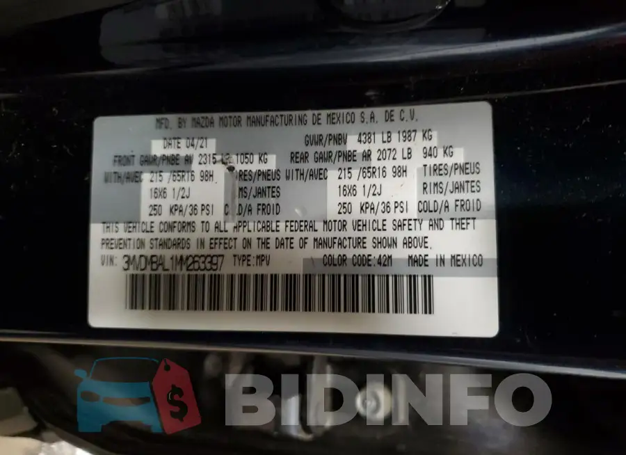 3MVDMBAL1MM263397 Photo# 13