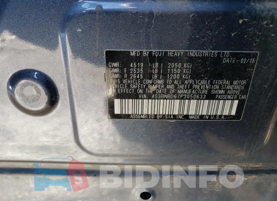 4S3BNBD67F3050633 Photo# 13