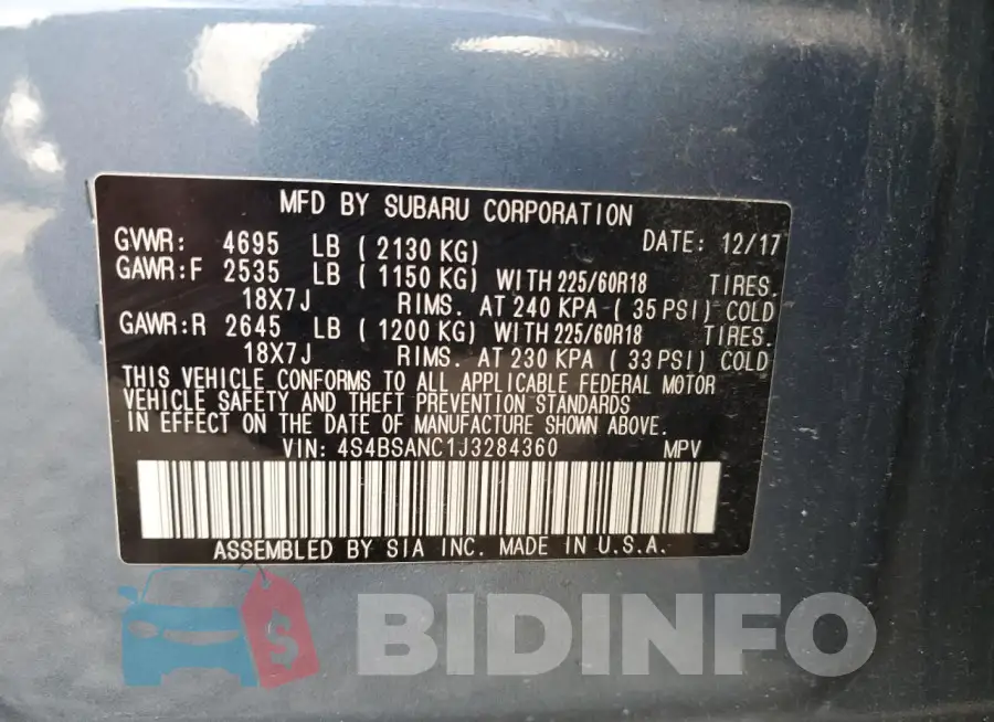 4S4BSANC1J3284360 Photo# 13