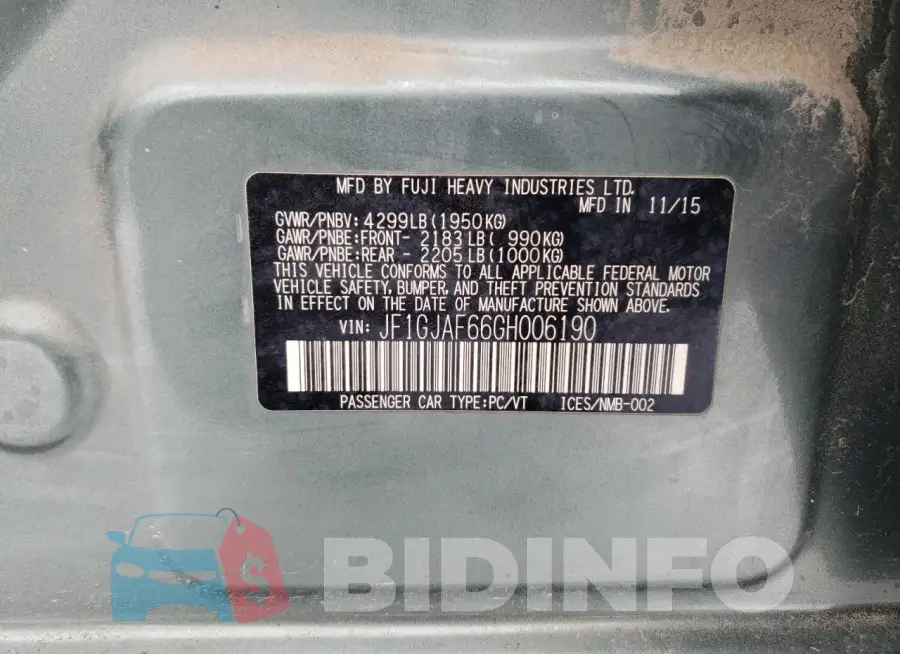 JF1GJAF66GH006190 Photo# 12