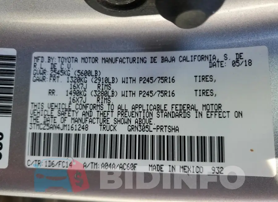 3TMCZ5AN4JM161248 Photo# 12